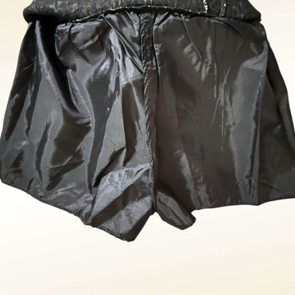 J.ING Tweed Pearl Button Mini Skort Skirt – XS Lined Black Shorts - Picture 7 of 10